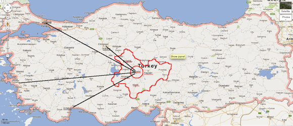 Turkey Cappadocia Map